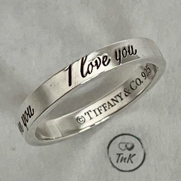 Tiffany & Co. Retired Notes "I Love You" Ring - Sterling Silver - Size 5 - Picture 8 of 16